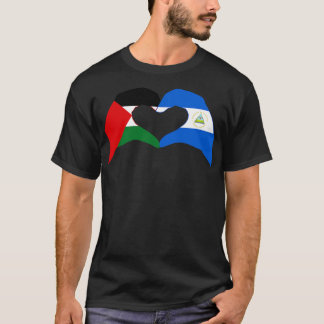 We Heart Palestine Nicaragua Patriot Flag Series T-Shirt