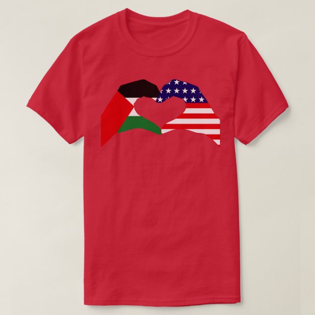 We Heart Palestine USA Patriot Flag Series T-Shirt (Design Front)