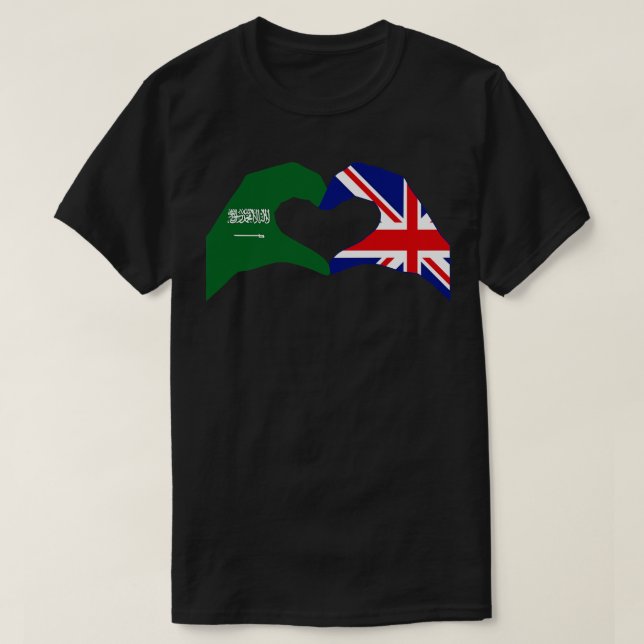 We Heart Saudi Arabia UK Multinational Patriot Fla T-Shirt (Design Front)