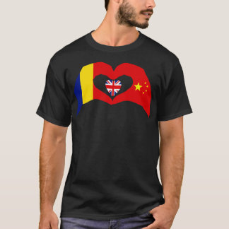We Heart UK China Romania Multinational Patriot Fl T-Shirt