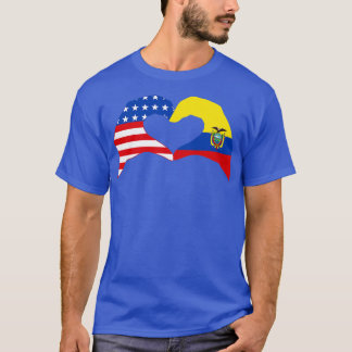 We Heart USA Ecuador Multinational Patriot Flag Se T-Shirt