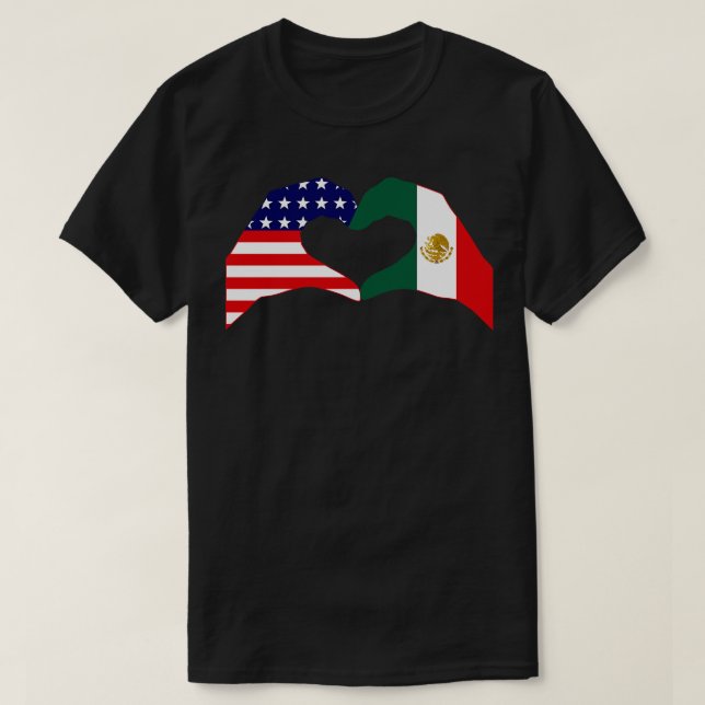 We Heart USA Mexico Patriot Flag Series T-Shirt (Design Front)