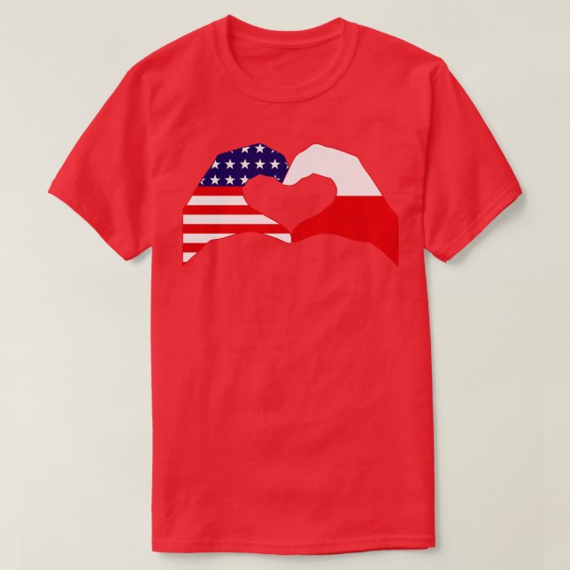 We Heart USA Poland Patriot Flag Series T-Shirt (Design Front)