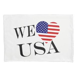 We Heartflag USA bk pccnt Pillowcase