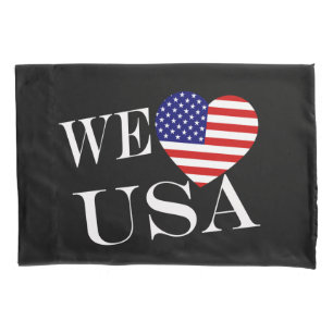 We Heartflag USA wt pccnt Pillowcase