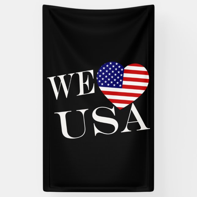 We Heartflag USA wt (v) bnrcnt Banner (Vertical)