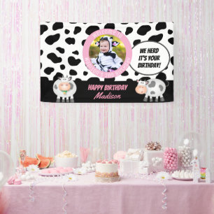 We Herd It's Your Birthday Cow Birthday Welcome Banner
