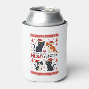 We Hiss You A Meowy Catmas Funny Cat Christmas Ugl Can Cooler