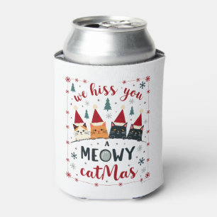We Hiss You A Meowy Catmas Funny Cat Christmas Ugl Can Cooler