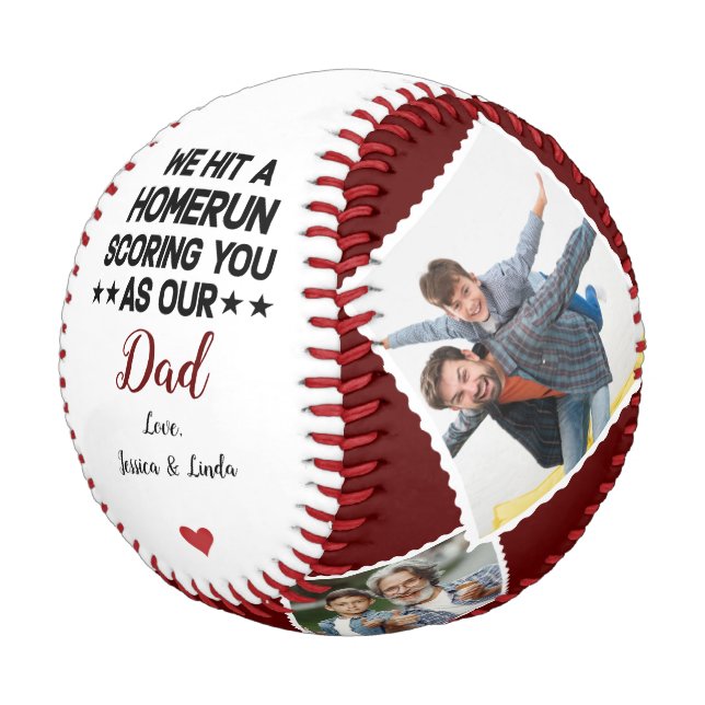 We Hit a Homerun Dad Photo Collage | Fathers Day Baseball (Angled)
