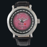 We Hit The Jackpot! | pink Watch<br><div class="desc">A fun, wearable wedding keepsake for Las Vegas newlyweds. The face of this watch has text which says "We Hit The Jackpot!" and features black and pink casino chip artwork that you can personalise with your names. Use the "Customise It" button to change the text. Available in 10 colours. "We...</div>