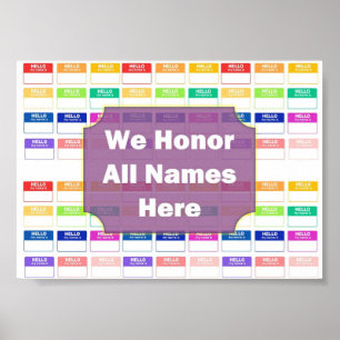 We Honor All Names Diversity & Equity Poster