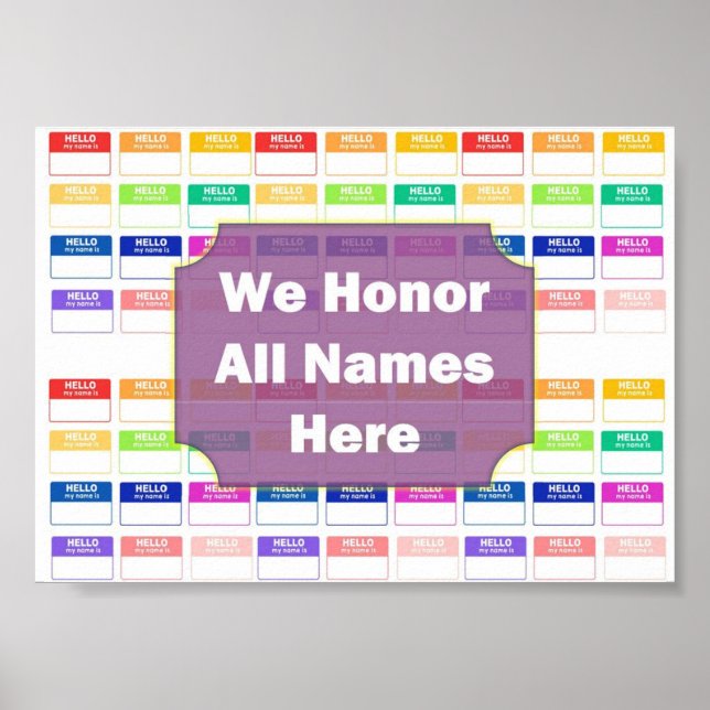 We Honour All Names Diversity & Equity Poster (Front)