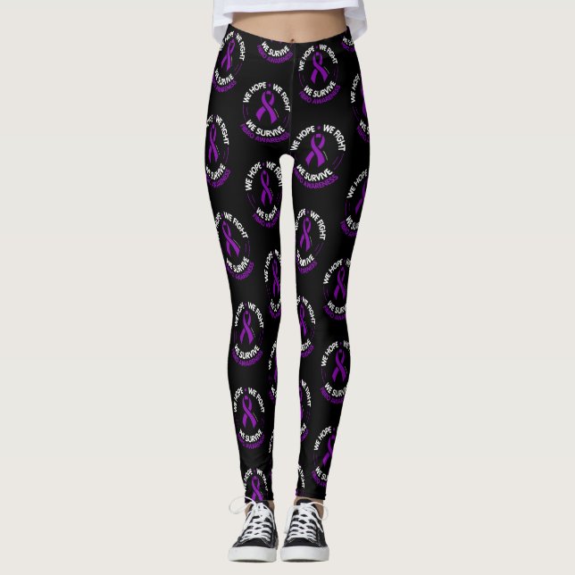 WE HOPE WE FIGHT WE SURVIVE...Fibro Leggings (Front)