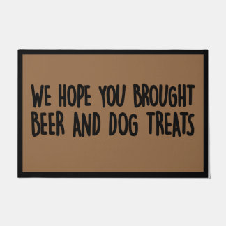 We Hope You Brought Wine And Dog Treats Doormat