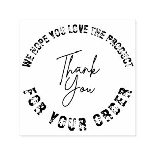 We Hope You Love It   Custom Small Business Self-inking Stamp