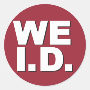 We I.D. identification required sticker