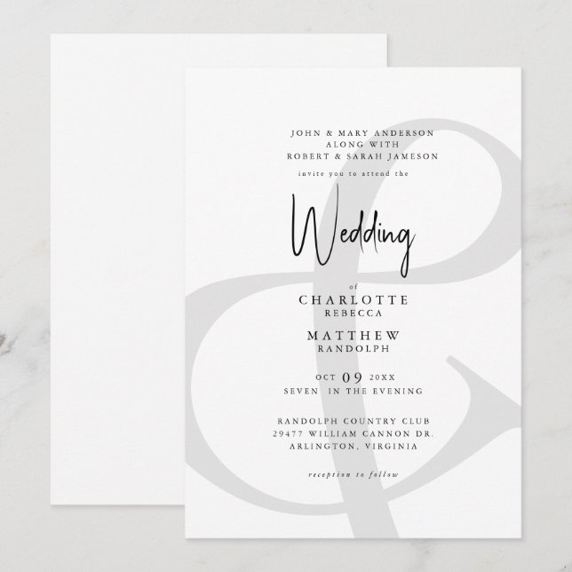 & We Invite you Modern Wedding (Front/Back)