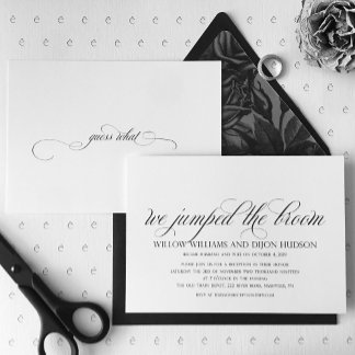 We Jumped The Broom | Wedding Announcement Card