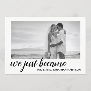 We Just Became Mr Mrs Photo Just Married Reception Invitation