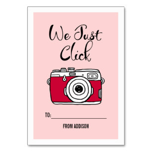 We Just Click Camera Kids Classroom Valentine Card