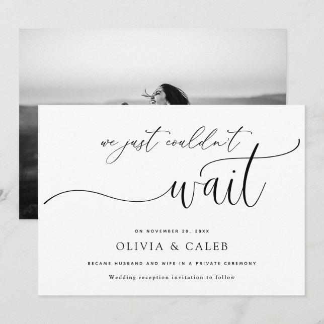 We Just Couldn't Wait Marriage Announcement  (Front/Back)