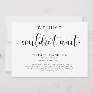 We Just Couldn't Wait Wedding Announcement