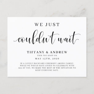 We Just Couldn't Wait Wedding Announcement Postcard