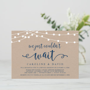 We just couldn't wait, Wedding Elopement Invitatio Invitation