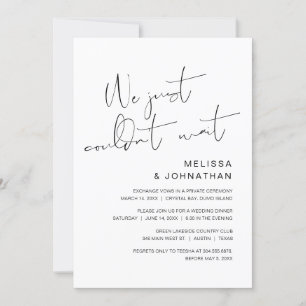 We just couldn't wait, Wedding Elopement Party Invitation