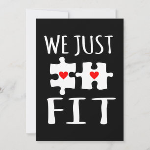 We Just Fit Valentine Romantic Valentines Day Coup Thank You Card