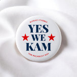 We Kam Kamala Harris President 6 Cm Round Badge<br><div class="desc">Show your support for 2024 presidential candidate Kamala Harris with a striking piece of typography art that makes a powerful statement. Featuring the iconic "Yes We Kam" quote, this design embodies the spirit of resilience, hope, and progress. The quote is rendered in a bold, commanding font that mirrors the strength...</div>