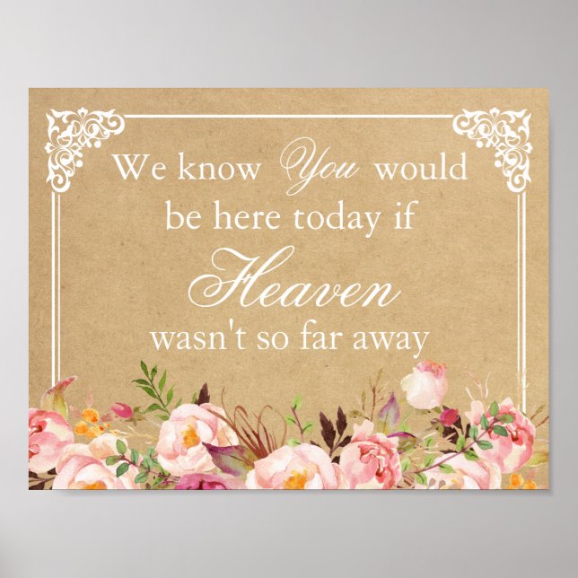 We Know You Would Be Here | Floral Wedding Sign (Front)