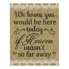 We know You Would Be Here Wedding Memorial Poster