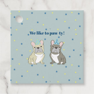 We like to paw-ty!  French, bulldog Favour Tags