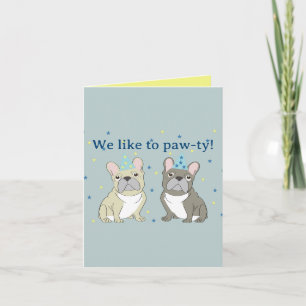 We like to paw-ty!  French, bulldog Invitation