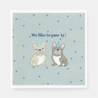 We like to paw-ty!  French, bulldog Napkin