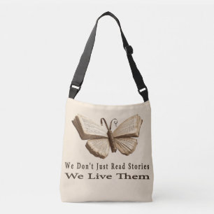 We Live Stories Vintage Book Butterfly Crossbody Bag