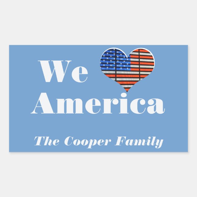 We Love America Rectangular Sticker (Front)