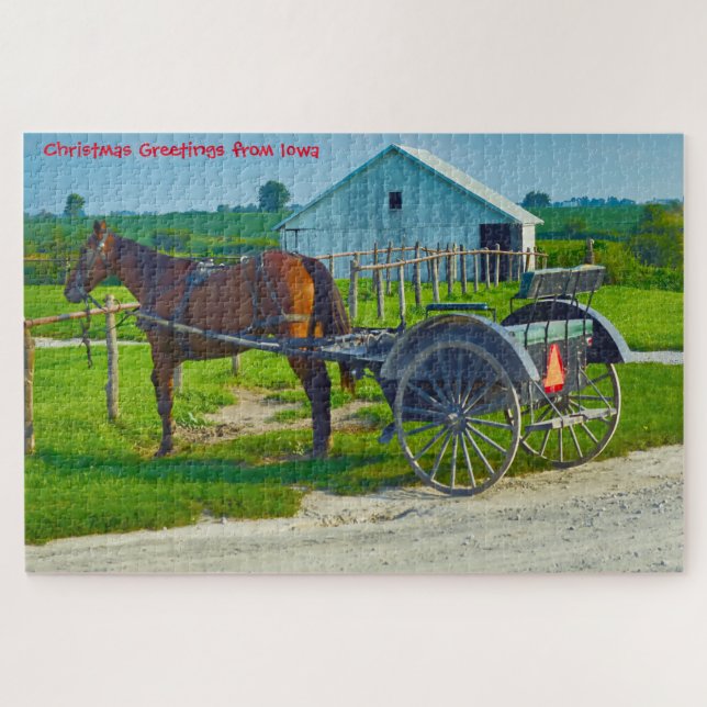 We love Amish Carraiges in Iowa. Jigsaw Puzzle (Horizontal)