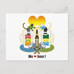 「We love beer!」カラフル（"We love beer!" Colourful） Postcard