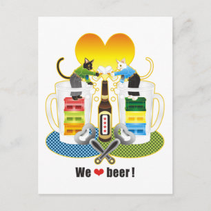 「We love beer!」カラフル（"We love beer!" Colourful） Postcard