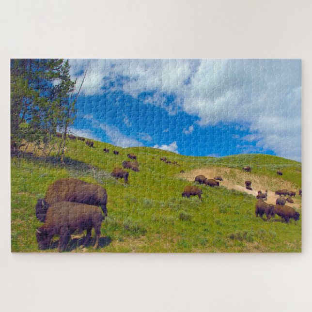 We love Bison Wyoming Jigsaw Puzzle (Horizontal)