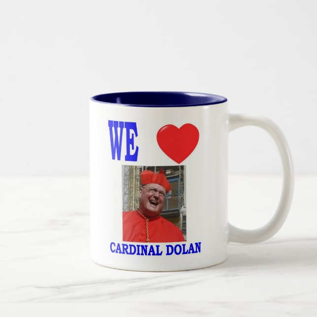 WE LOVE CARDINAL  DOLAN Two-Tone COFFEE MUG (Right)