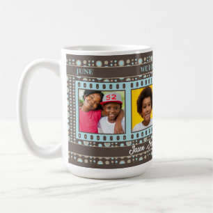 We Love Dad Brown and Blue 4 Photo Coffee Mug