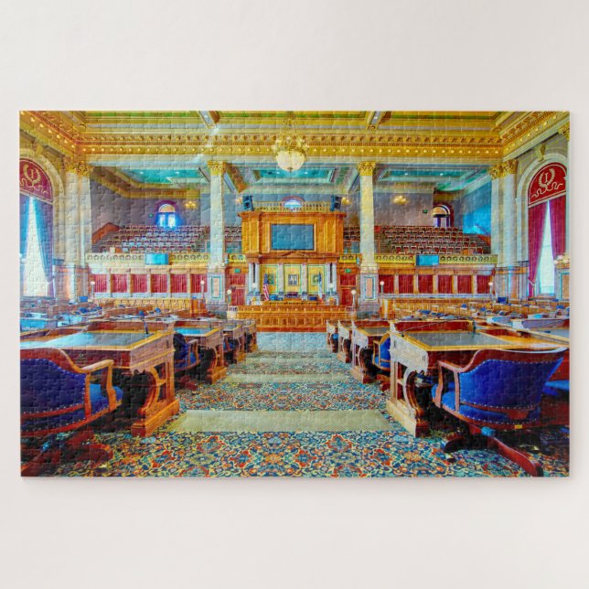 We love Des Moines Iowa Jigsaw Puzzle (Horizontal)