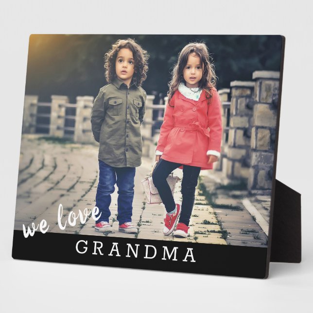 We Love Grandma Custom Photo Plaque (Side)