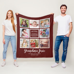 We Love Grandma Photo Collage Custom Branded Fleece Blanket