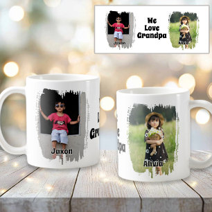 We Love Grandpa Fully Customisable Two Photo Coffee Mug
