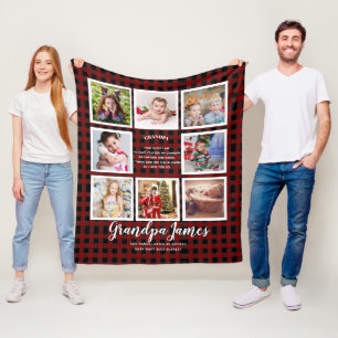 We LOVE GRANDPA POEM - Photo Collage Grandkids Fleece Blanket